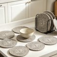 thumbnail image 5 of Round Woven Placemats Set of 8 Heat Resistant Placemats 4 Inches Farmhouse Cotton Rope Place Mats for Dining Tables Trivets for Hot Dishes, 5 of 5