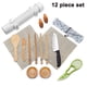 thumbnail image 1 of 12 herramientas para hacer sushi: incluye cortina para sushi, molde para sushi, cuchillo para sushi, cuchillo para mantequilla, palillos, soporte para palillos, cuchara y cuchillo de bambú., 1 of 5