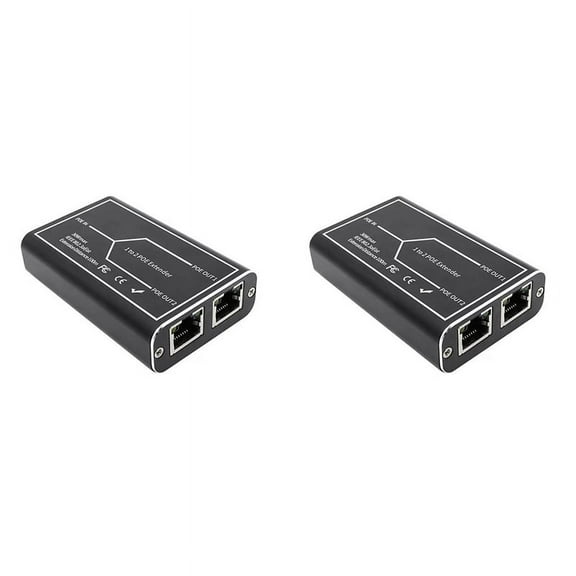 2X Gigabit POE Extender 2 Port 1000M Network Switch Repeater 30W IEEE802.3Af/At Plug&Play for PoE Switch NVR IP Camera