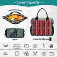 thumbnail image 4 of Cat Flowers Black Cooler Bag Lunch Bag Soft Cooler Cooling Tote Insulated Lunch Box for Adult Men Women, 4 of 6