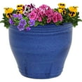 thumbnail image 3 of Sunnydaze Studio Ceramic Flower Pot Planter with Drainage Holes - High-Fired Glazed UV and Frost-Resistant Finish - Outdoor/Indoor Use - Imperial Blue - 15-Inch, 3 of 5