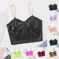 thumbnail image 5 of qucoqpe Summer Corset Crop Tops for Women Fashion Causal Solid Color Metal Chain Strap Sleeveless ‌Backless Tank Blouses Loose Fitted Party Going Out Shirts, 5 of 5