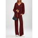 thumbnail image 2 of Conjunto Deportivo para Mujer PRETTYGARDEN Sudadera con Capucha y Pantalones de Pierna Ancha M Burdeos, 2 of 5