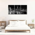 thumbnail image 3 of North Carolina Skyline Canvas Paintings Wall Art for Living Room 3 Piece American Cityscape Wall Decor Living Room Dusk Sunset Black and White Wall Art Stretched and Framed Ready to Hang (48"Wx24"H), 3 of 5