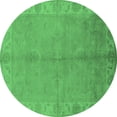 thumbnail image 1 of Ahgly Company Indoor Round Oriental Emerald Green Traditional Area Rugs, 7' Round, 1 of 4