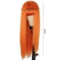 thumbnail image 3 of YSGFHGJW Human Hair Wig,Long Straight Wig With Bangs Hair Wig For Women Synthetic Natural Wig ,Various Colors Available,Daily Wear Party And Cosplay Soft Wig,Orange, 3 of 8