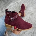 thumbnail image 5 of Busydd Womens Boots Solid Color Chunky Heel Ankle Boots Comfortable Buckle Strap and Side Zipper Booties for Women 41, 5 of 9