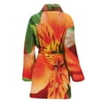thumbnail image 2 of Orange Alstroemeria Women Bathrobe One Size Univeral Fits Fashion Lightweight Plush Fleece Long Robe For Women, 2 of 3