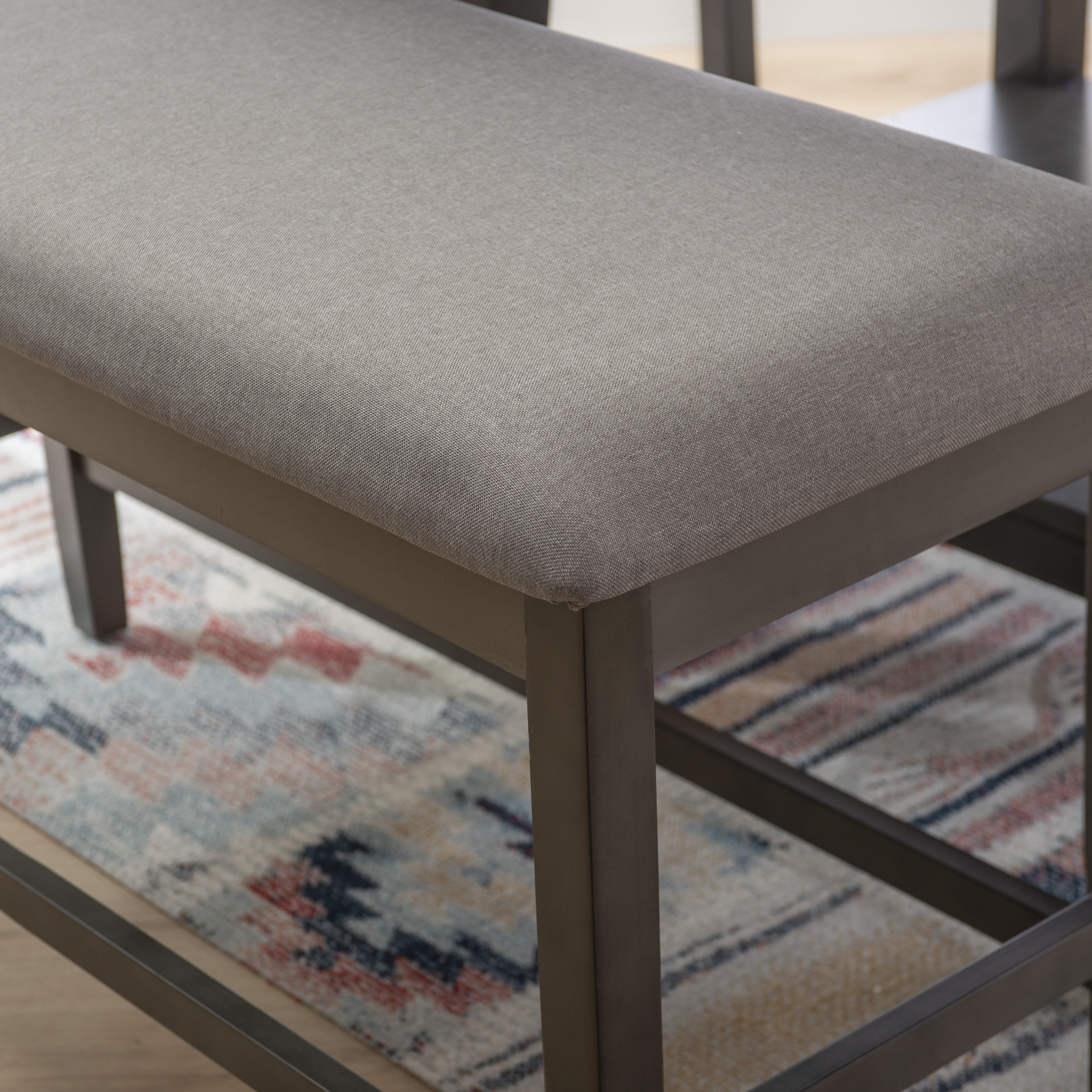 Powell Thewlis 25" Backless Farmhouse Counter Height Bench, Gray