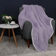 thumbnail image 6 of Unique Bargains Shaggy Faux Fur Soft Sherpa Blanket Purple Throw(50" x 60"), 6 of 8