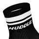 thumbnail image 3 of HUDDLE Calcetines Unisex, pack de 6 – Rayas dobles, logo, Short Crew, calcetines deportivos, color liso Negro 35-38, 3 of 3