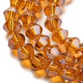 thumbnail image 3 of Transparent Electroplate Glass Beads Strands Pearl Luster Plated Faceted Bicone Dark Orange 4x4mm Hole: 0.8mm about 82~85pcs/strand 30.5~31cm, 3 of 4