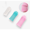 thumbnail image 5 of Juego de 2 cepillos de dientes de silicona suave para mascotas con sistema de limpieza de 360°, color blanco., 5 of 5