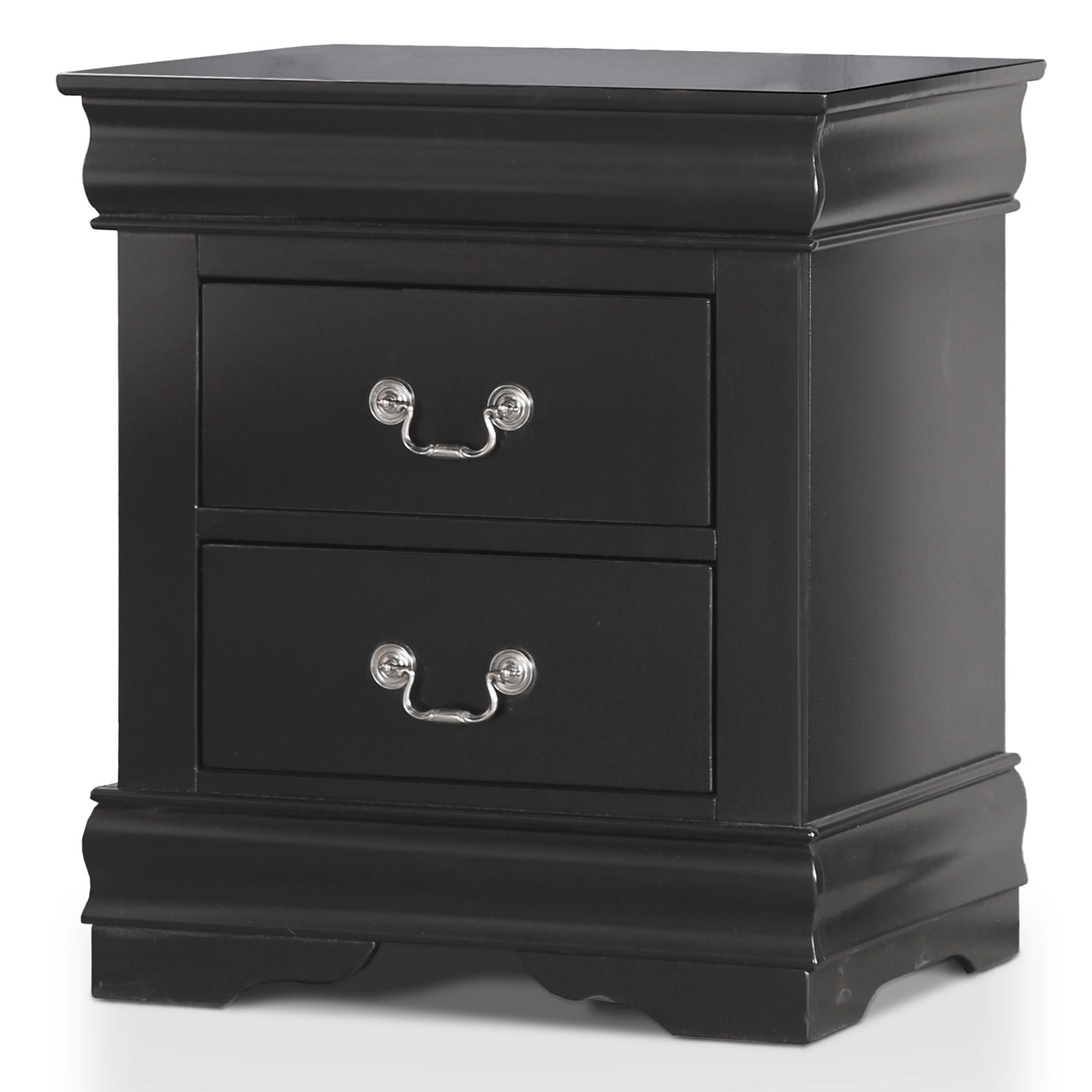 Furniture of America Vrai Transitional 2-Drawer Adult Nightstand, Black