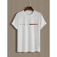 thumbnail image 5 of Men's 100% cotton summer loose PARIS Creative Letter print casual slim fit round neck short sleeved T-shirt top, 5 of 9