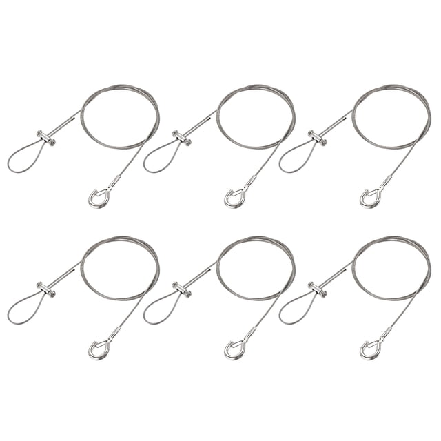Unique Bargains Picture Hanging Wire Kit 1M Load 66lbs with Horizontal Fixing Screws 6Set