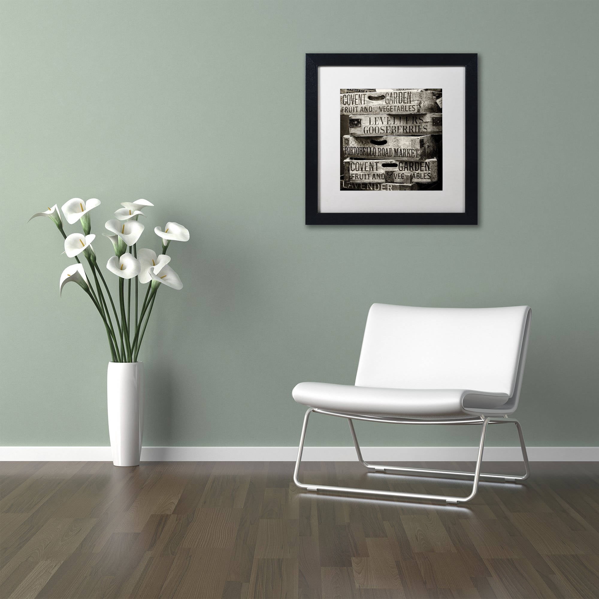 Trademark Fine Art "Covent Garden Market" Canvas Art by Philippe Hugonnard, White Matte, Black Frame