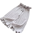 Little Girls Ribbon Tie Chiffon Loose Pleated Wide Leg Palazzo Pants