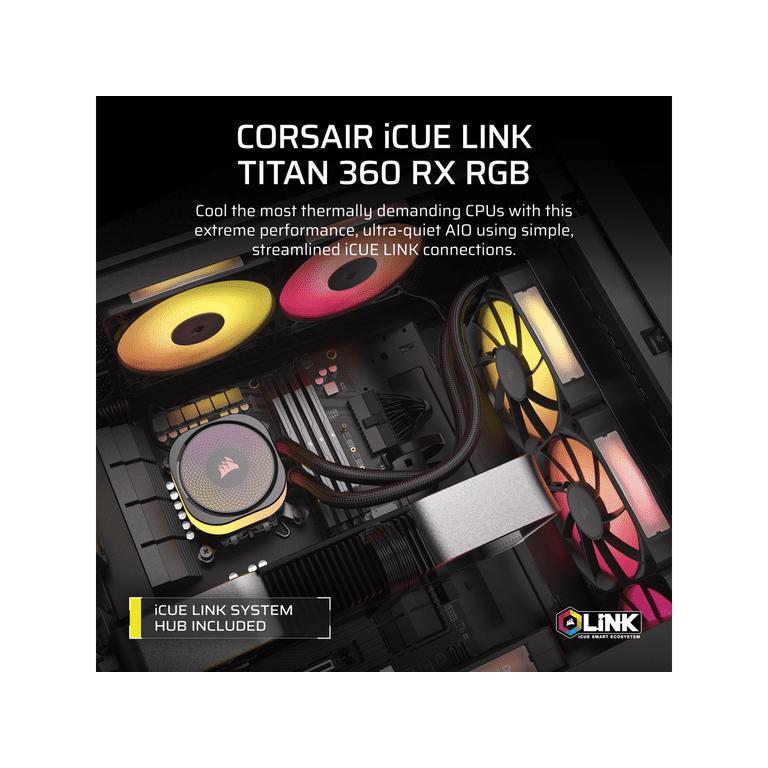 Corsair, Liquid CPU Cooler, TITAN 360 RX, RGB Fans - Walmart.com