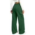 thumbnail image 5 of VV AVEORS Cargo Sweatpants For Women Baggy Drawstring Waist Hiking Pants Lightweight Y2k Athletic Joggers With Pockets Dark Green S, 5 of 7