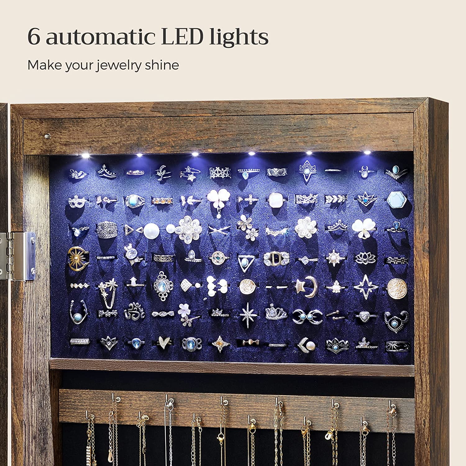 SONGMICS Mirror Jewelry Cabinet - Thumbnail 5