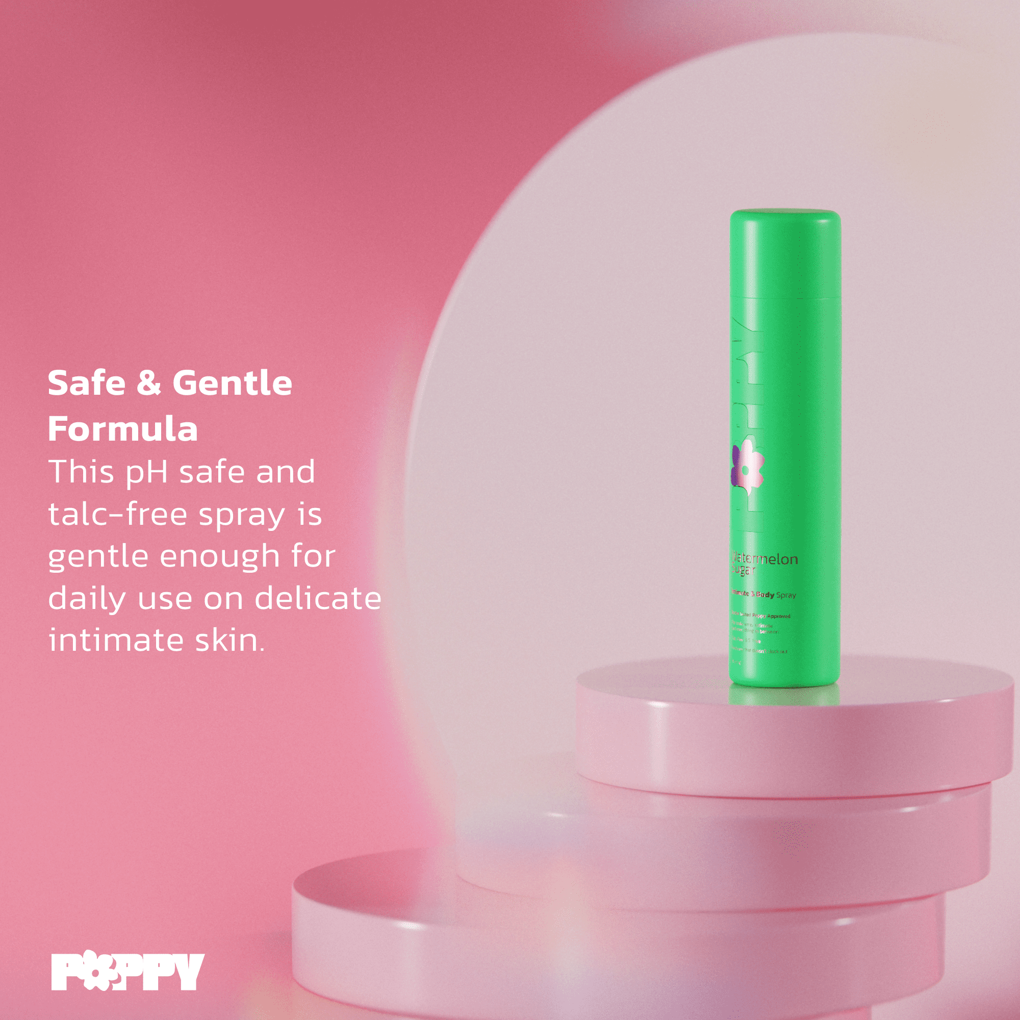 Poppy Feminine Spray, Intimate Spray and Body Deodorant for Women, pH-Balanced, Watermelon Sugar Scent, 2 fl oz