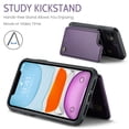 thumbnail image 3 of for iPhone 11 Premium PU Leather Back Case, Multiple Card Slots Design, Double Magnetic Clasp Study Kickstand RFID Blocking Classic Phone Cover for iPhone 11, Purple, 3 of 9