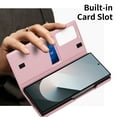 thumbnail image 3 of for Samsung Galaxy Z Fold 6 Case Smart Clear View, Slim Design Wallet Leather Anti-Scratch Shockproof Phone Case, Card Holder Pocket Cover For Samsung Galaxy Z Fold 6 Smart View,Pink, 3 of 7