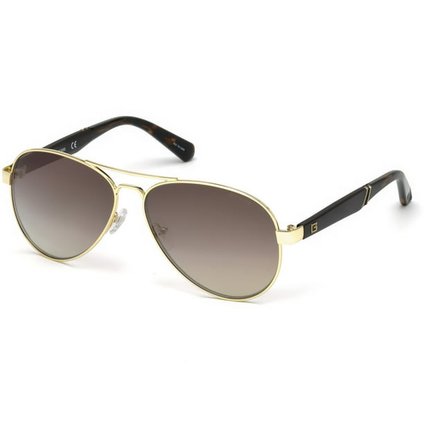 Guess Men's Mirrored Gu6930 GU6930-32G-60 Gold Round Sunglasses