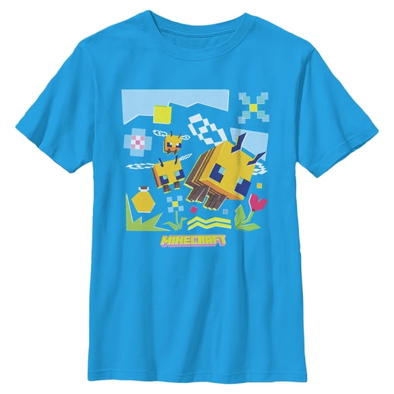 Boys Minecraft Bee Landscape T Shirt