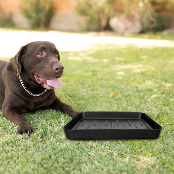 FELTECHELECTR 2Pcs Small Boot Tray Waterproof Plastic Black Shoe Storage for Indoor Outdoor Use by Households