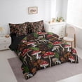thumbnail image 3 of Feelyou Cartoon Red Mushroom Bedding Comforter Set 7pcs, Jungle Leaves Plant Queen Bedding Sets, Teesn Kids Boys Girls Reversible Queen Sheet Sets, Breathable Home Decor, 3 of 8