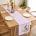 thumbnail image 3 of Pink Easter Table Runner - 36 Inch Long, Kitchen Dining Table Runner Dresser Scarves, Bunny Eggs Spring Floral Stripes Farmhouse Farmhouse Decor for Coffee Tables Wedding Party Banquet, 3 of 8