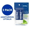 NIVEA Moisture Lip Care, Hydrating Lip Balm with Shea Butter, Vitamin C & E, 0.17 oz, 2 Pack
