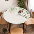thumbnail image 5 of Ombre Green Eucalyptus Leaf Elastic Fitted Round Table Cover Vintage Branch Plant Waterproof Outdoor Tablecloth for Holiday Party, Picnic, Patio & Dining Fits Tables Up to 45"-54", 5 of 8