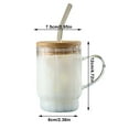 thumbnail image 5 of Baywell Glass Cups with Handle and Lids,20 oz or 15 oz Drinking Glass Cups, Travel Tumbler for Iced Coffee, Drinking Glass for Smoothie, 5 of 9