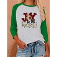 thumbnail image 5 of Qarigey Blusas de manga tres cuartos Mujer Impreso 3/4 Camiseta de algodón con manga Casual Blusa diaria Tops, Negro, M Prendas para la parte del cuerpo Verde L Qarigey AP003797-13, 5 of 5