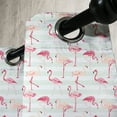 thumbnail image 3 of Ambesonne Flamingo Grommet Curtain, Striped Pastel Jungle, 50" x 108", Mint Green Coral Peach, 3 of 6