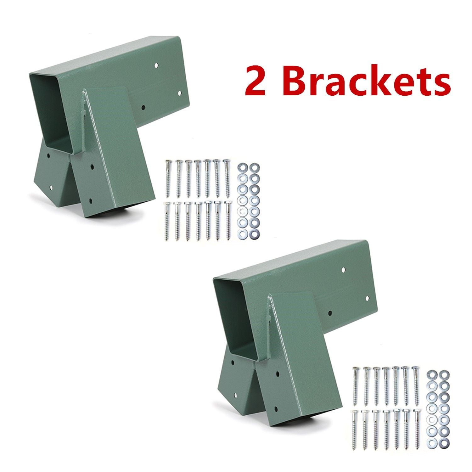 2 Brackets 1-2-3 A-Frame Swing Set Green Powder-Coated Heavy Duty Steel 