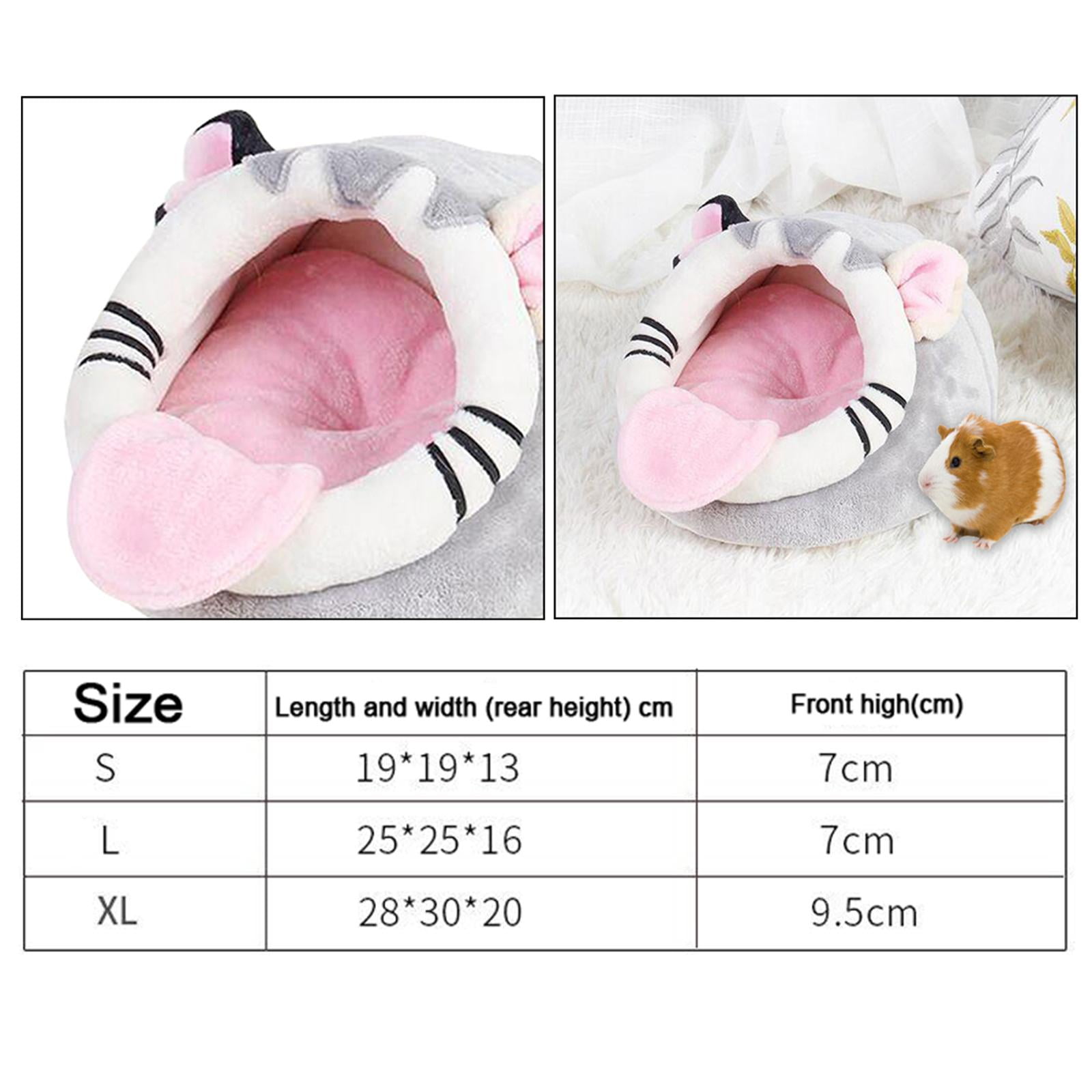 Warm Small Pet Animals Bed Dutch Hamster Hedgehog Rat Chinchilla Guinea Habitat Mini House - Pink S