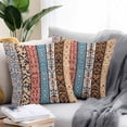 thumbnail image 2 of Boho Outdoor Pillow Covers Pack of 2 Retro Ethnic Vintage Floral Geometric Splicing Waterproof Throw Pillow Covers Decorative Cushion Cases for Patio Garden Tent Balcony Couch 24x24 inch, 2 of 8