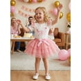thumbnail image 4 of BemeyourBBs Kids Toddler Baby Girl Birthday Outfit 1 2 3 4 Years Old Birthday Summer Clothes Ruffle Short Sleeve Embroidery Letters T-shirt with Tulle Tutu Skirt Set, 4 of 9