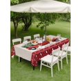 thumbnail image 3 of Outdoor Tablecloth with Umbrella Hole and Zipper, Red Christmas Truck Rectangle Table Cloth 60x84 Inch Waterproof Tablecloth, Xmas Tree Snowflake Plaid Winter Picnic Table Cover for Patio Camping, 3 of 7