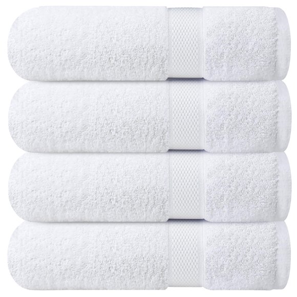 Juego de 4 toallas de baño Infinitee Xclusives Premium, color blanco brillante
