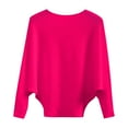 thumbnail image 2 of Pink Sweatshirt for Women'S Autumn and Winter Fasion Off The Shoulder Long Sleeve Sleeve One Word Collar Sweater Knitted Solid Color Womens Fall Tops, 2 of 6