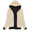 thumbnail image 3 of Chaqueta de forro polar de invierno para mujer, sudadera con capucha y cremallera completa con forro Sherpa y bolsillo, L, Black Sincero Electrónica, 3 of 4