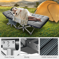 Slsy Folding Camping Cot with 2-Sided Cushion & Carry Bag, Tent Folding Cot for Sleeping