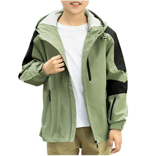 MeetoTime Manteau de Pluie Imperméable à Capuche pour Garçons et Filles, Coupe-Vent d'Extérieur avec Poches pour Enfants
