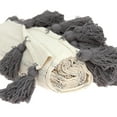 thumbnail image 4 of Parkland Collection Seema 67x52" Stripes Cotton Throw Blanket in Off White, 4 of 5