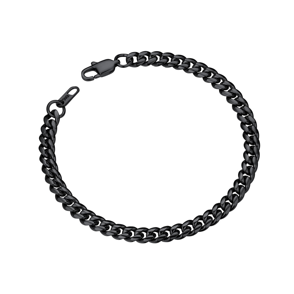 Black Chain Bracelet Stainless Steel 6MM 19CM Husband Dad Gift